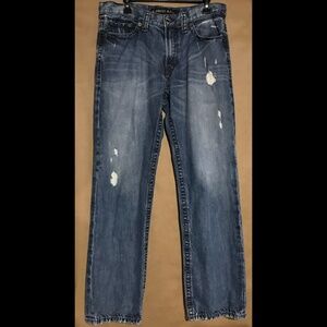 Express Men’s Blake Loose Fit Bootcut Jeans Size: 34x34 Blue